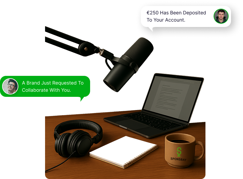 Podcaster using SponsBay platform